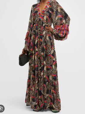 Farm Rio ‼️‼️Leopard Toucans Maxi Dress